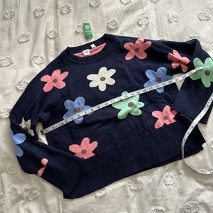 NWT - GAP 100% cotton floral pattern crew neck sweater